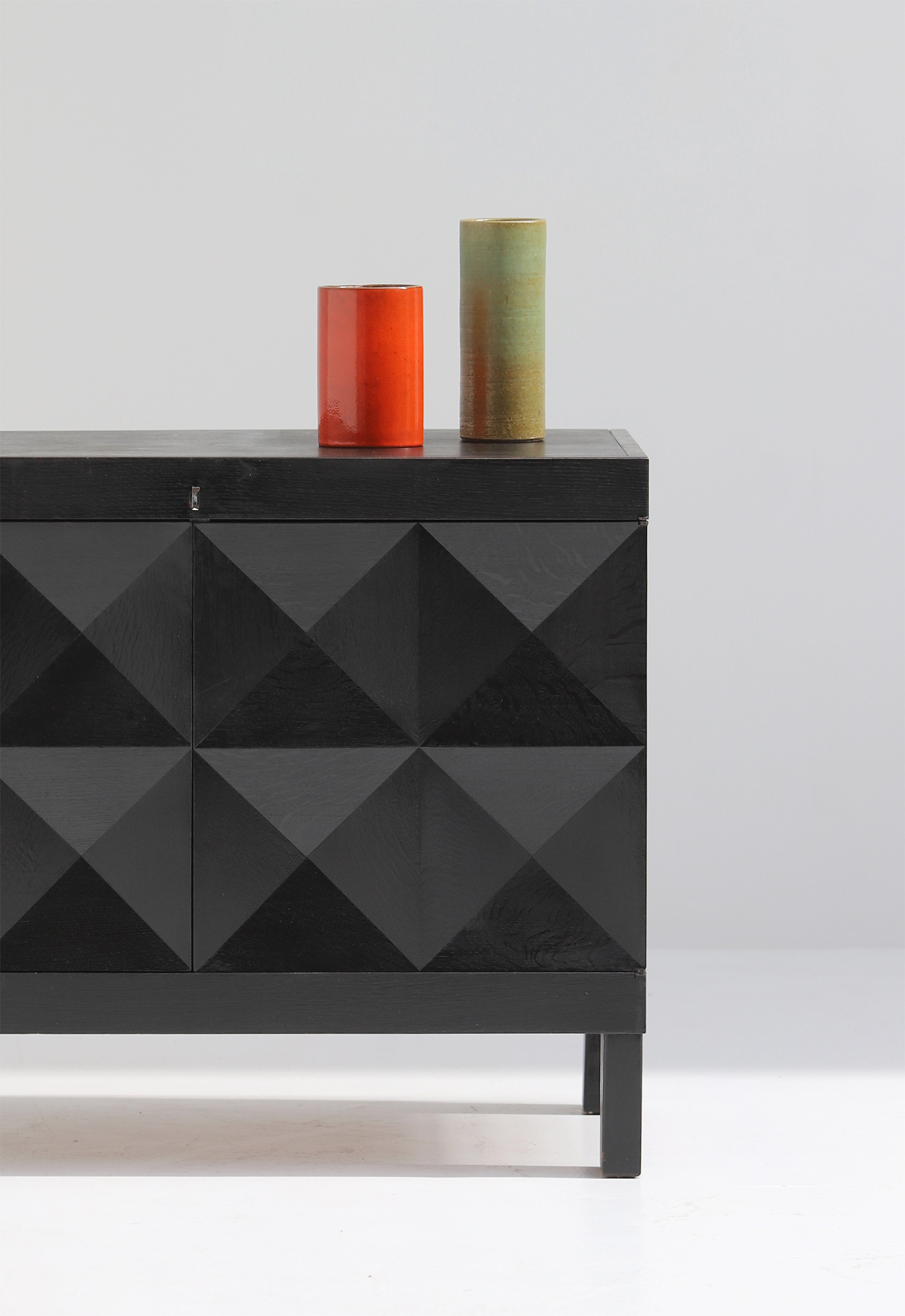 quality crafted cabinet with op-art doors designed by J. Batenburg for MI, Belgium 1969.image 2