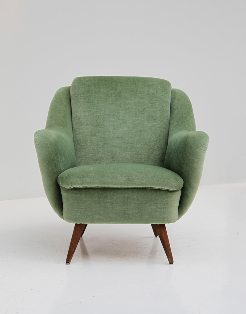 City Furniture 2 Easy Chairs in Green Velour