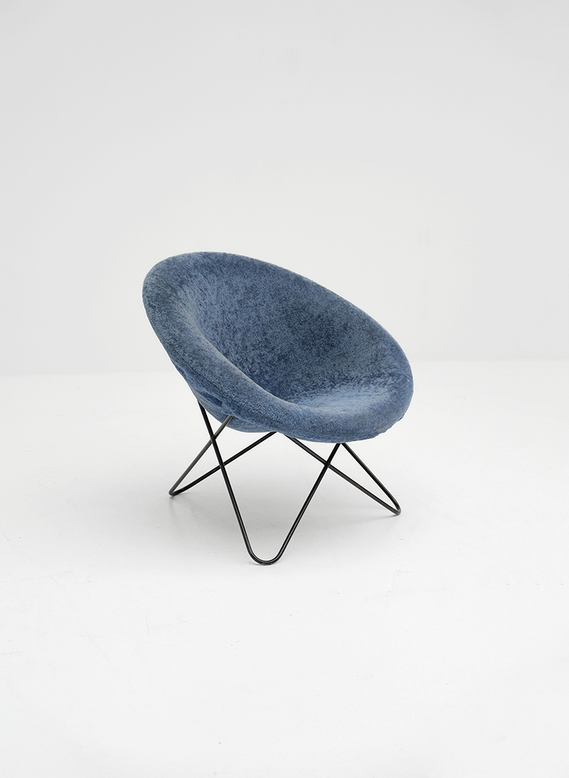 1950s Hairpin Side Chair Jean Royereimage 1
