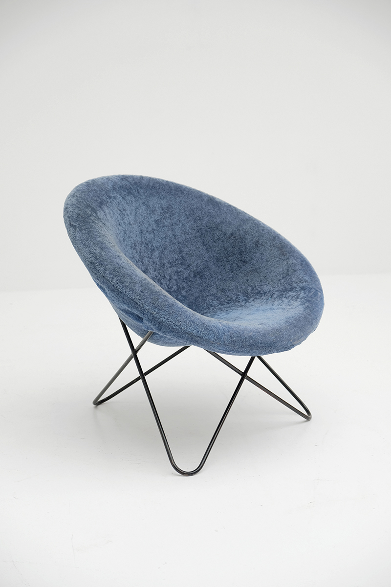 1950s Hairpin Side Chair Jean Royereimage 3