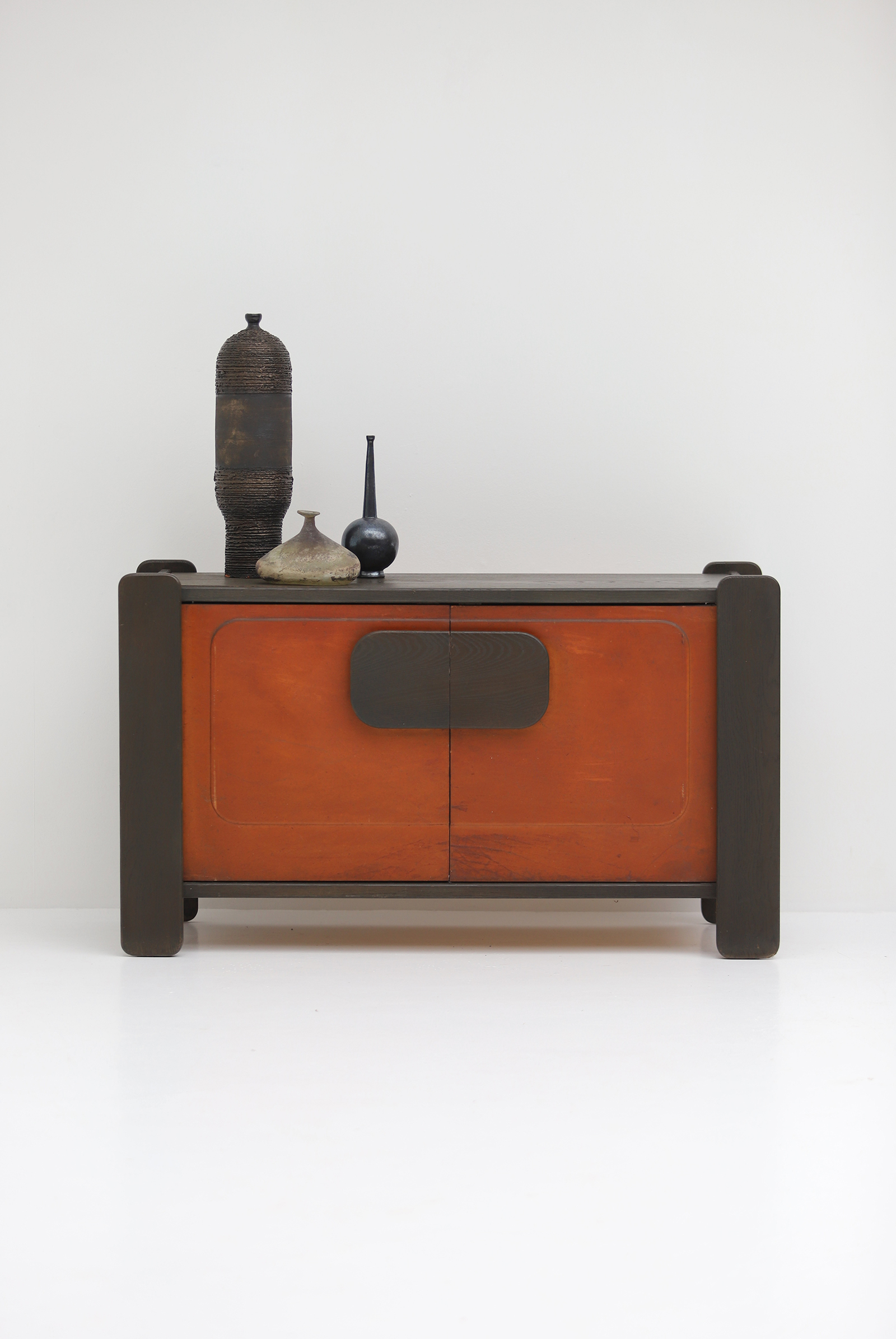 1976 Hi-Plan Design Furniture Cabinet with Leather Doorsimage 1
