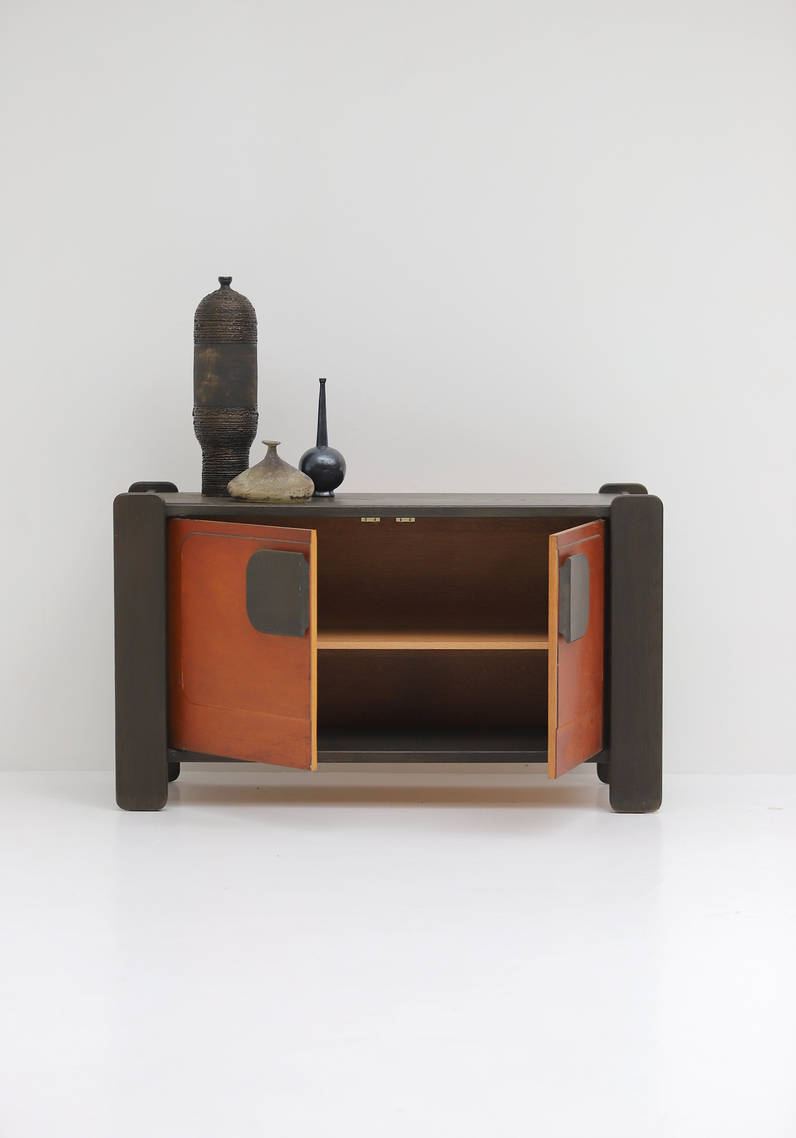 1976 Hi-Plan Design Furniture Cabinet with Leather Doorsimage 3