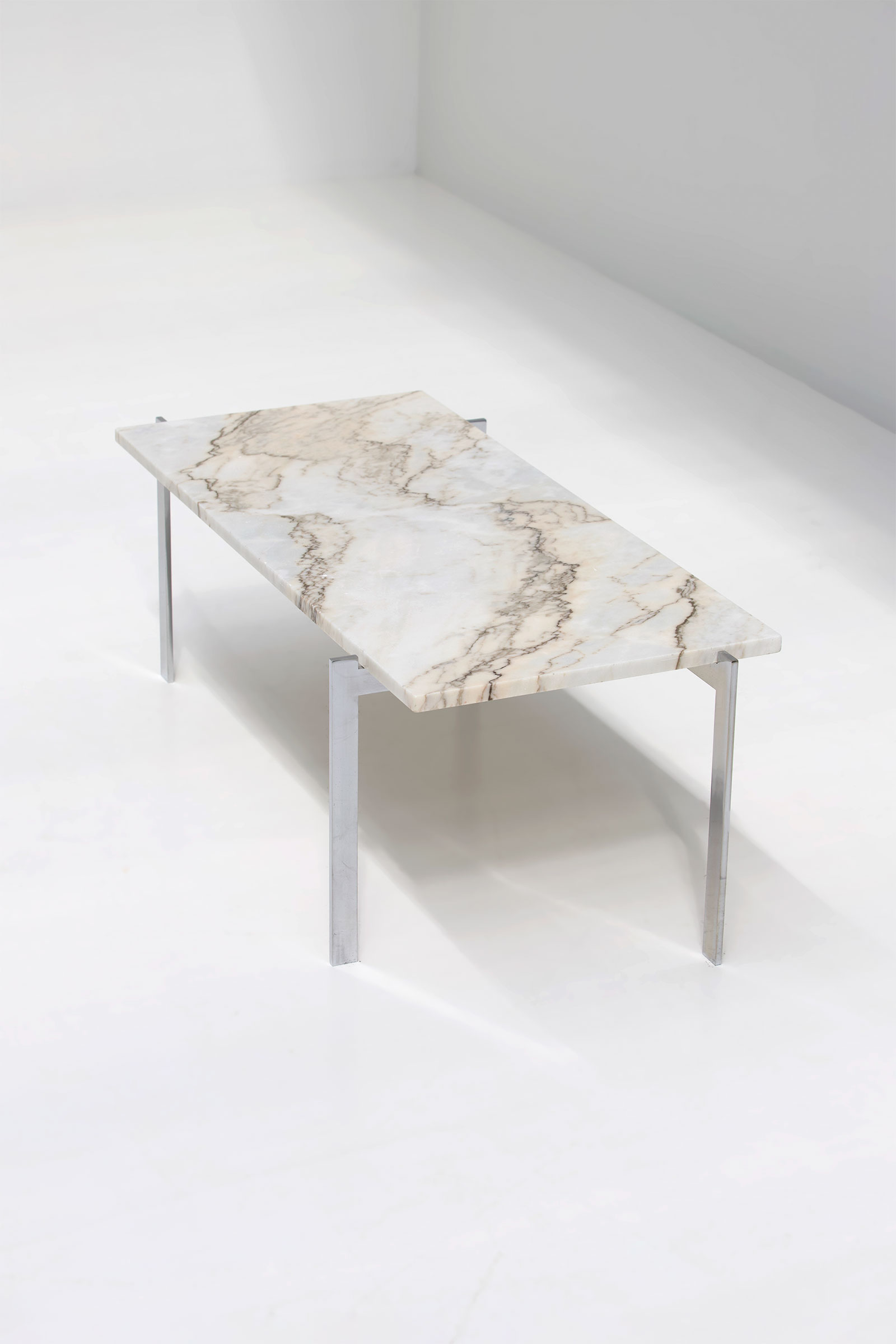 1960s Marble & Chrome Coffee Table image 1