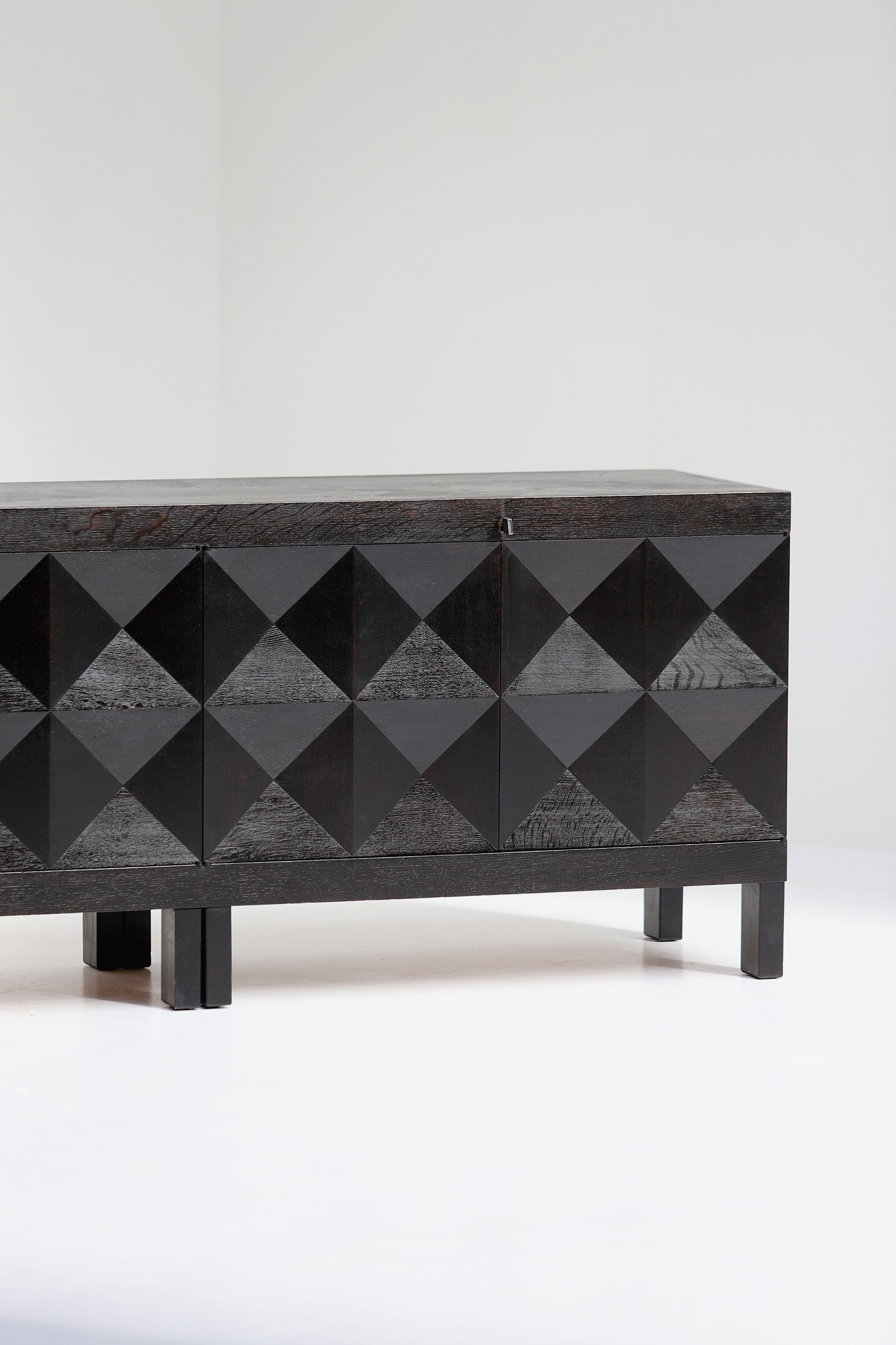 quality crafted sideboard with op-art doors designed by J. Batenburg for MI, Belgium 1969image 3