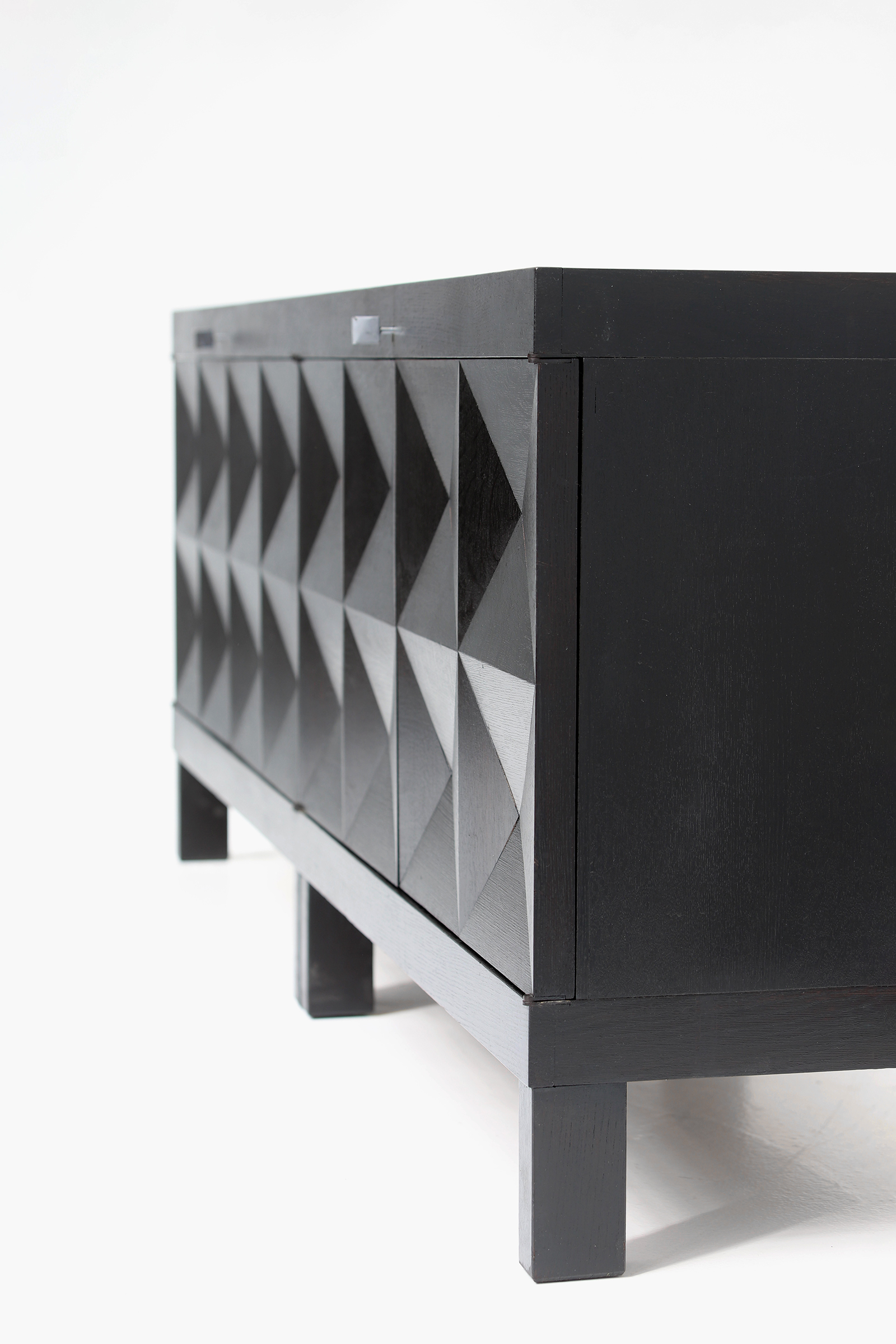 quality crafted sideboard with op-art doors designed by J. Batenburg for MI, Belgium 1969image 10