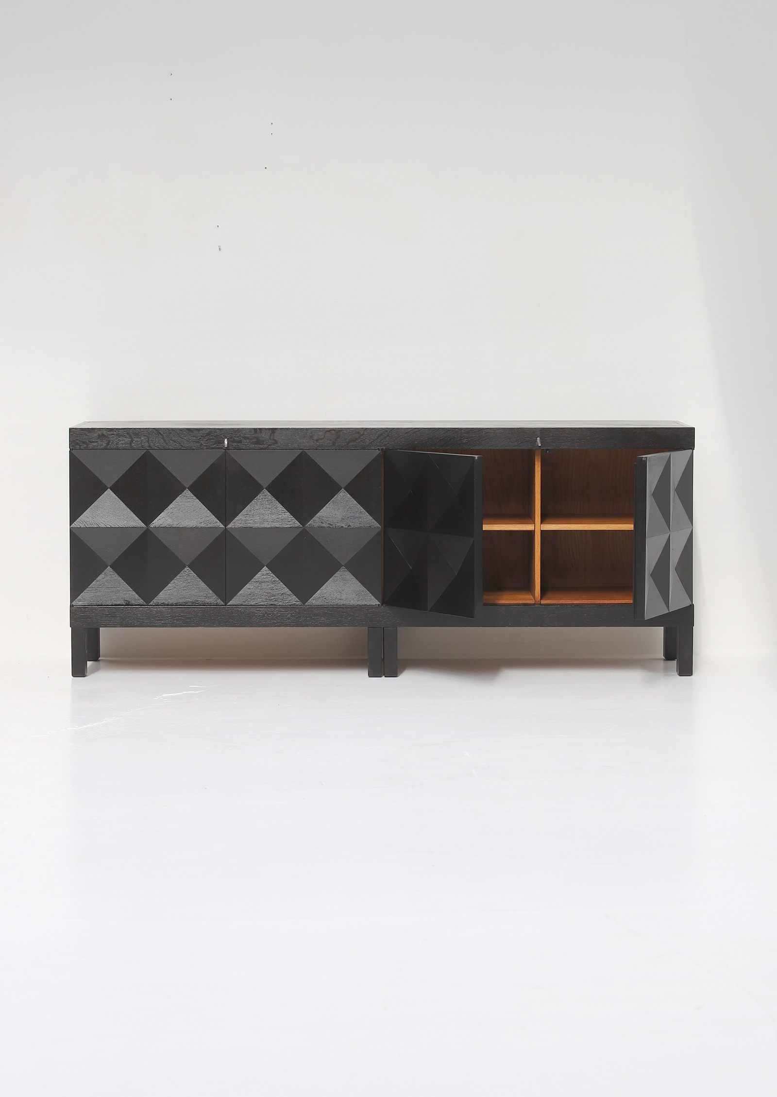 quality crafted sideboard with op-art doors designed by J. Batenburg for MI, Belgium 1969image 6
