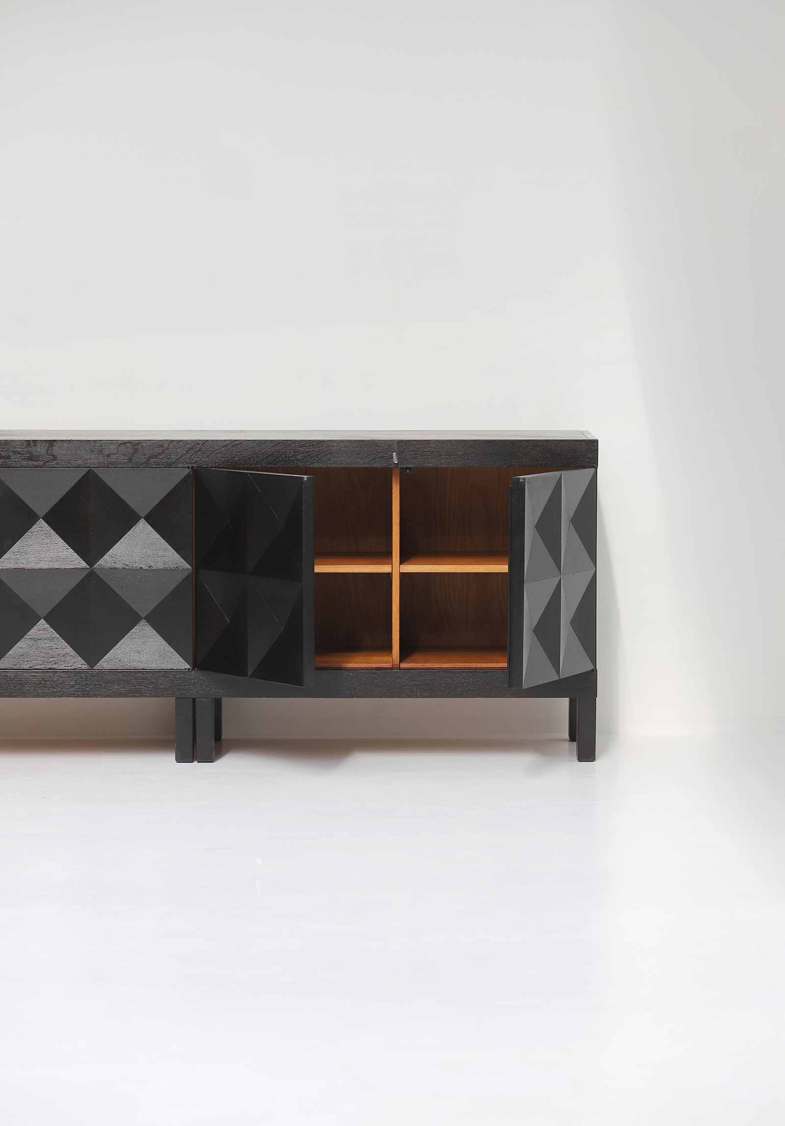 quality crafted sideboard with op-art doors designed by J. Batenburg for MI, Belgium 1969image 16