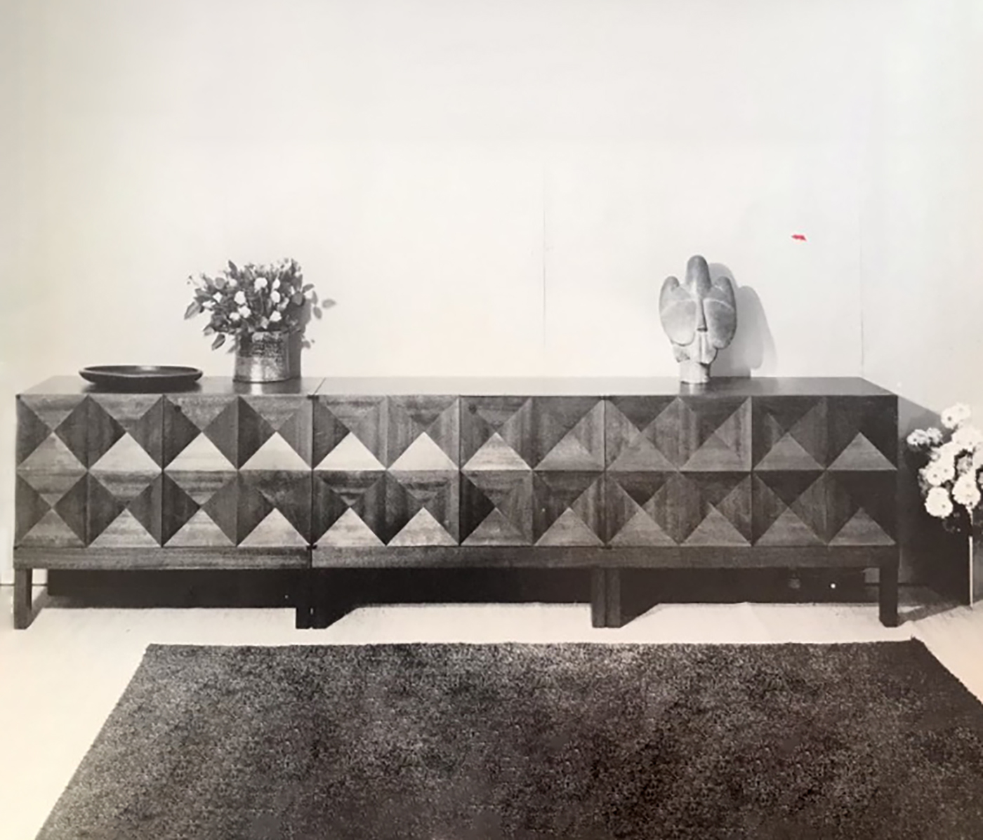 quality crafted cabinet with op-art doors designed by J. Batenburg for MI, Belgium 1969.image 10