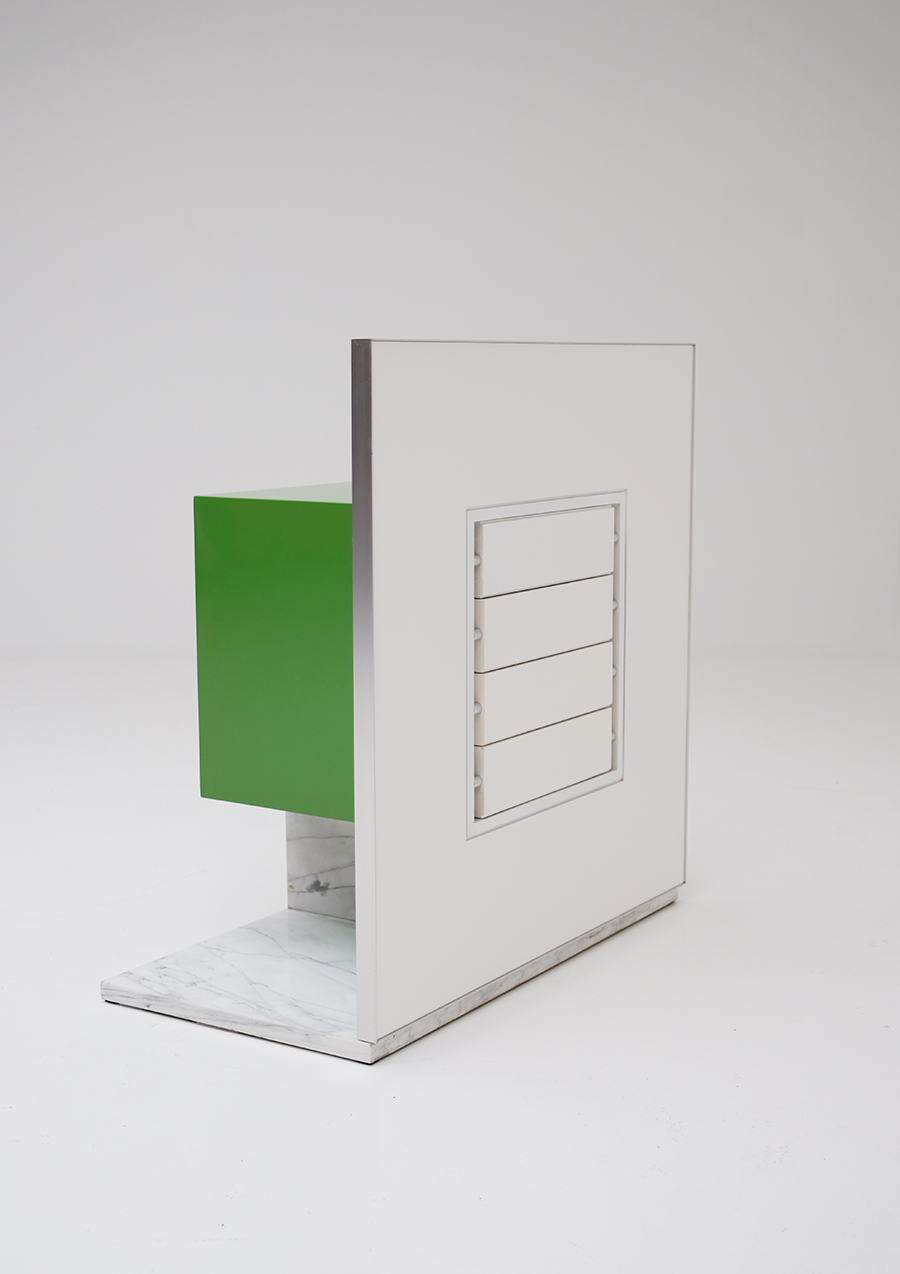 Pieter De Bruyne Green Mirror Cabinet With Marble Base 1974image 5