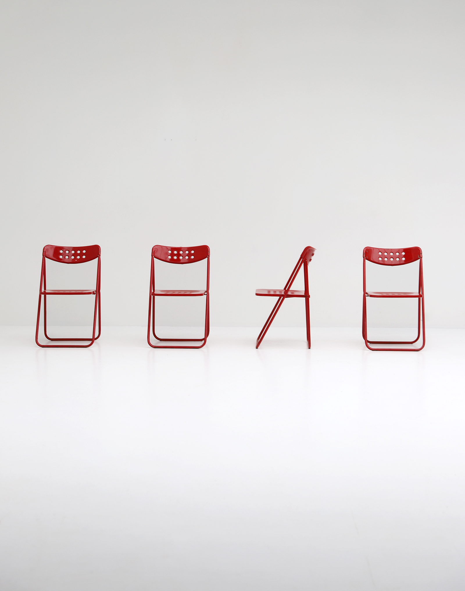 Red Metal Folding Chairs 1980simage 6