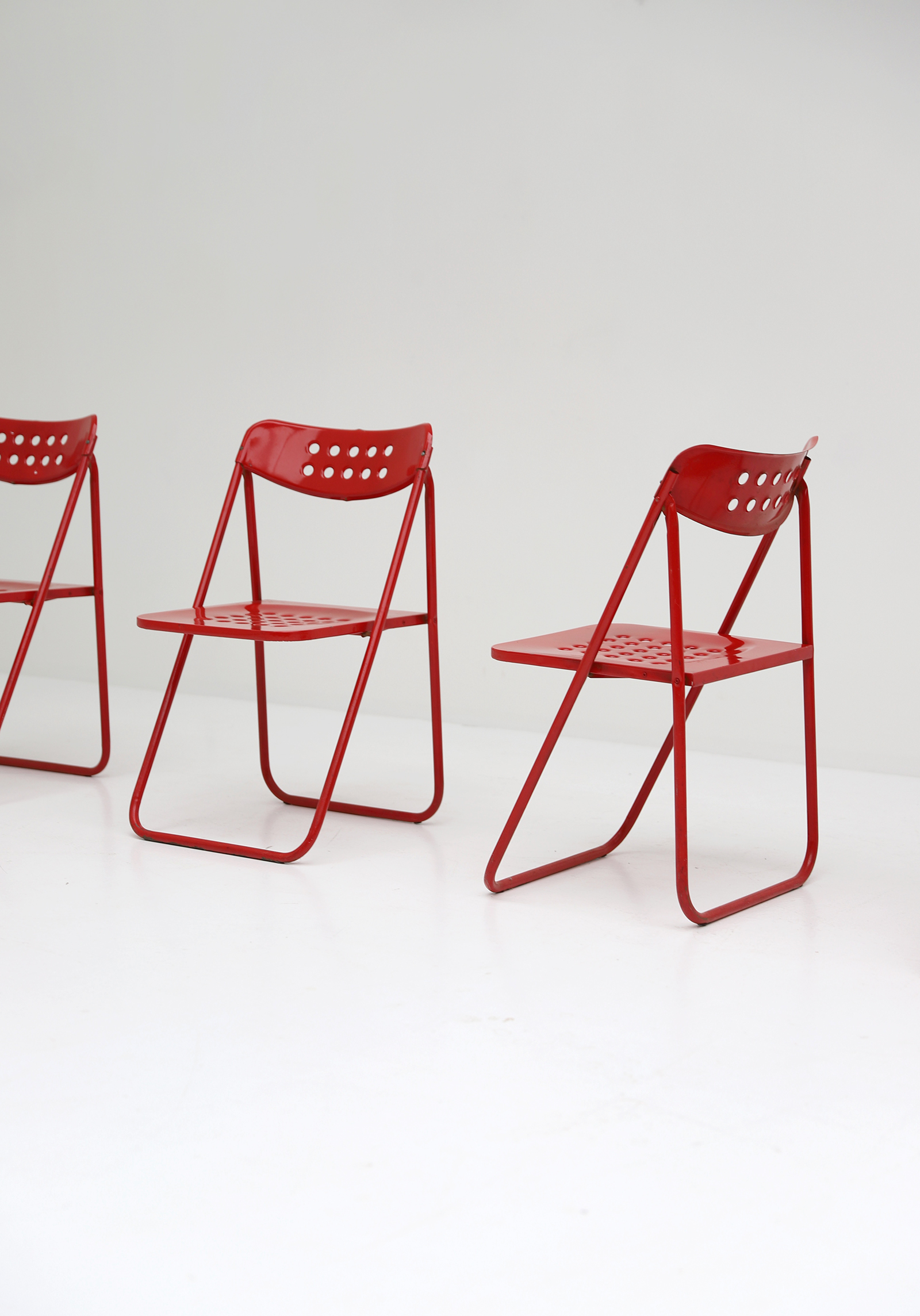 Red Metal Folding Chairs 1980simage 2