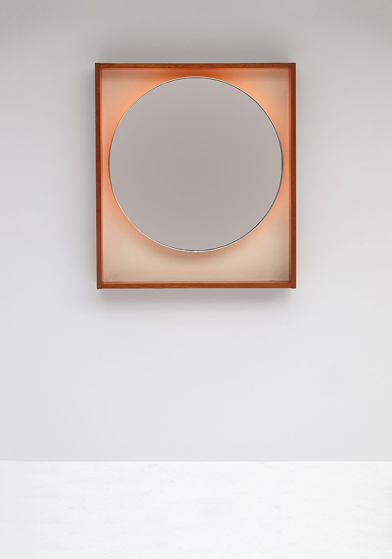 Rectangular Wall Hung Round Mirror  image 1
