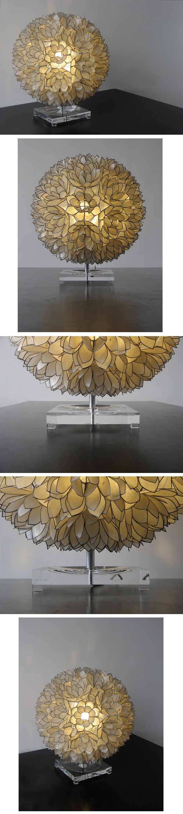 City Furniture Beautiful 1970s Large decorative Pearl lotus table lamp.