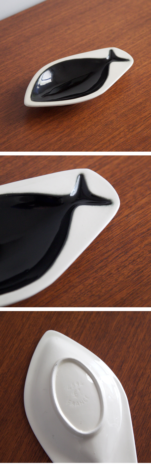 City Furniture | French black and white ceramic fish dish