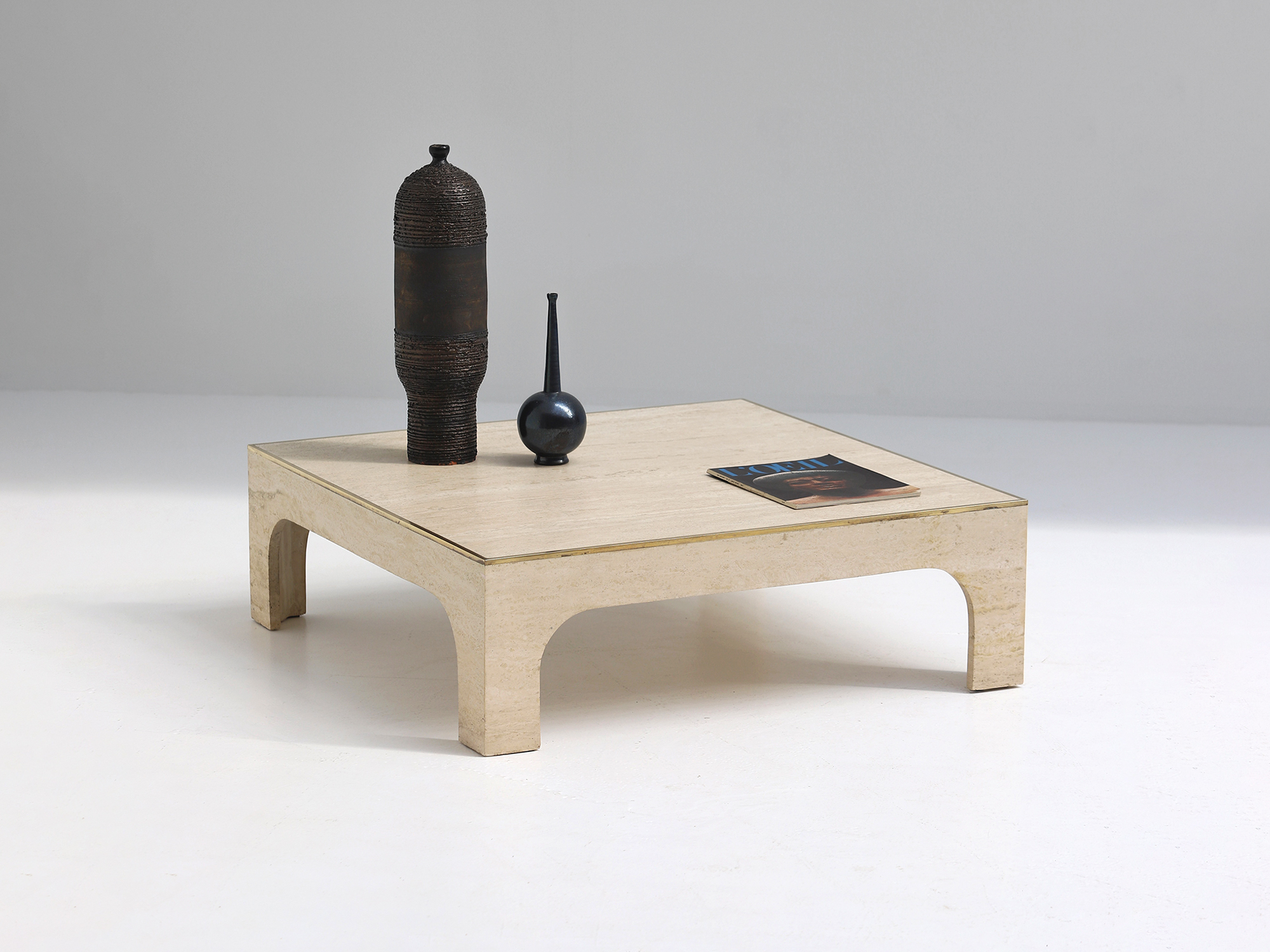 Travertin Coffee Table Willy Rizzo