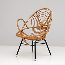 RATTAN ARMCHAIR CIRCA 1960