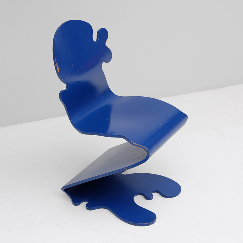 VERNER PANTON BLUE PANTONIC CHAIR  