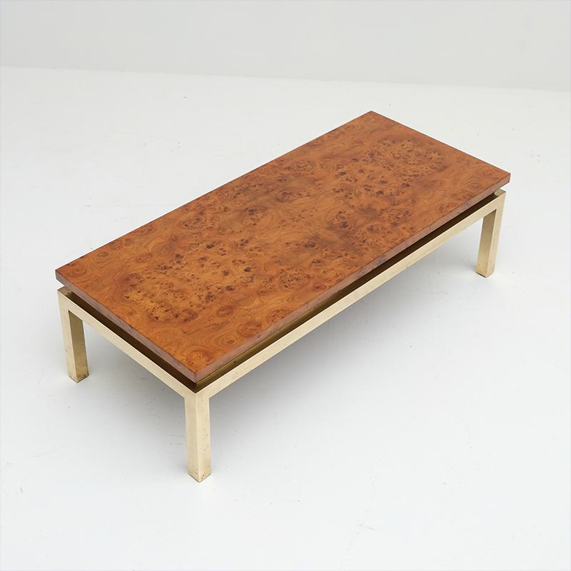 Burl Wood Coffee Table 1970s 