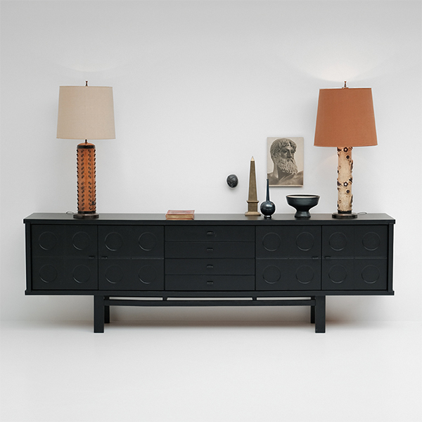 1970s Black Brutalist Sideboard 