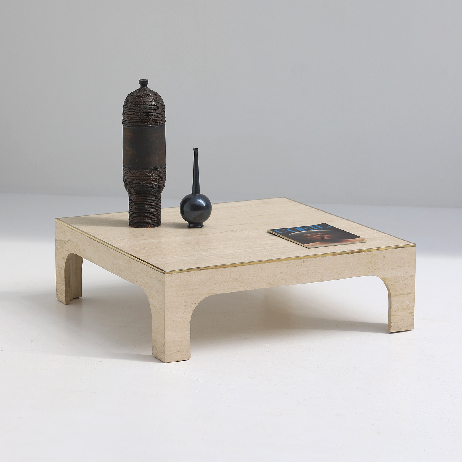Travertin Coffee Table Willy Rizzo