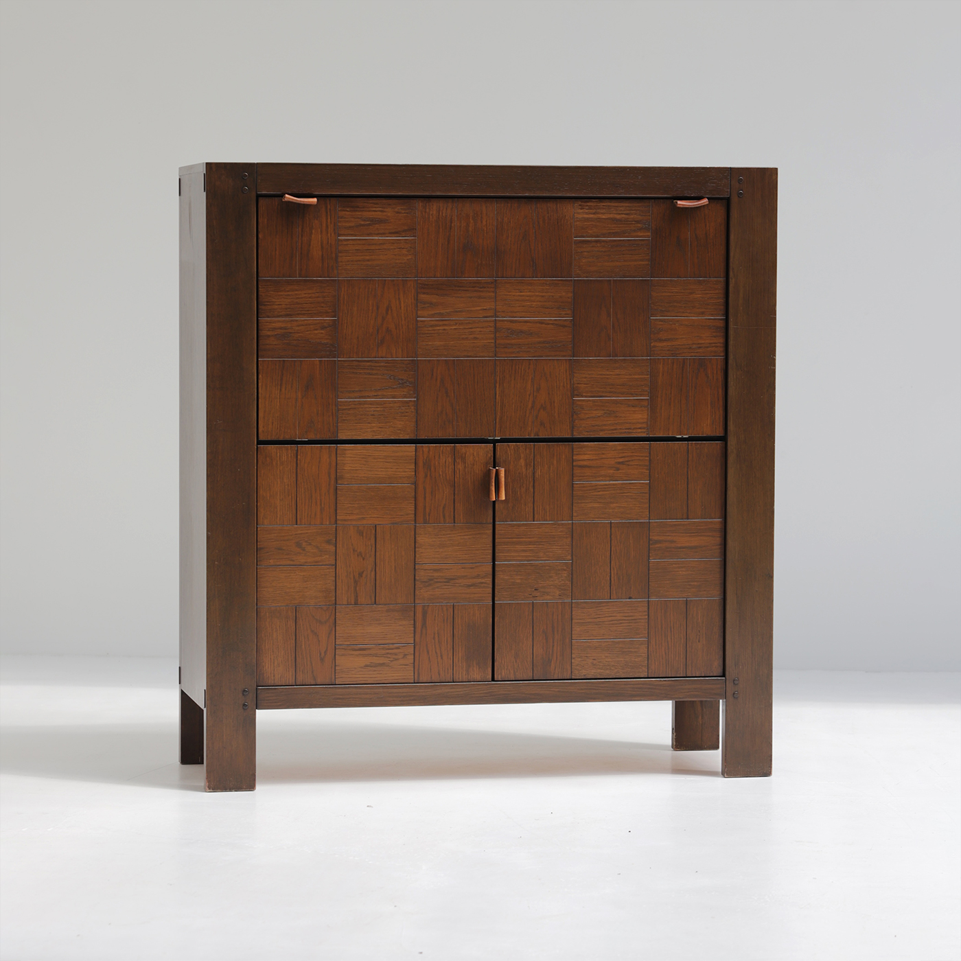 Frans Defour 'Moderna'  Bar Cabinet With Leather Grips