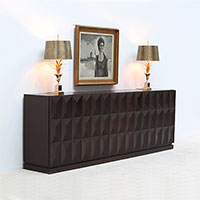 Extra Large modern 5 doors dark brown sideboard 1970